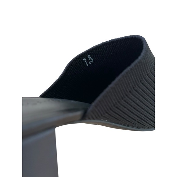 EVERLANE Knit Block Heel Mules‎ Open Toe Slip-On Sandals Black Size 7.5 - Picture 7 of 7